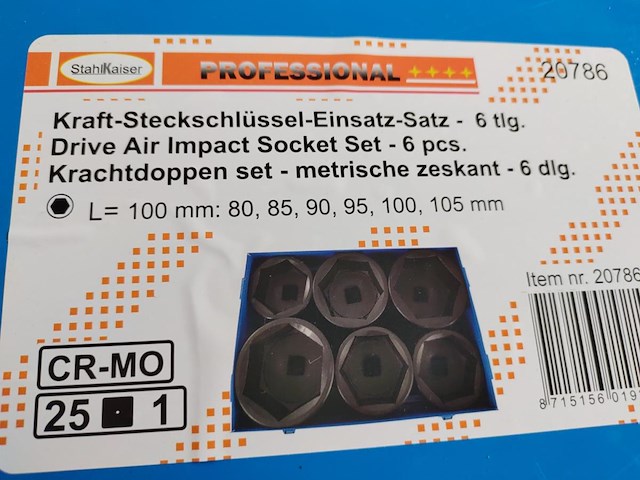 Krachtdoppenset 1" 6 dlg - afbeelding 3 van  3