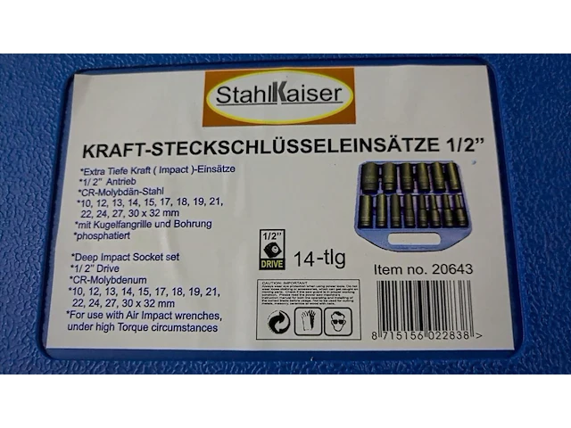 Krachtdoppenset 14 delig - afbeelding 4 van  4