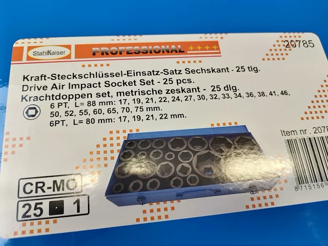 Krachtdoppenset 25 delig 1" - afbeelding 2 van  3