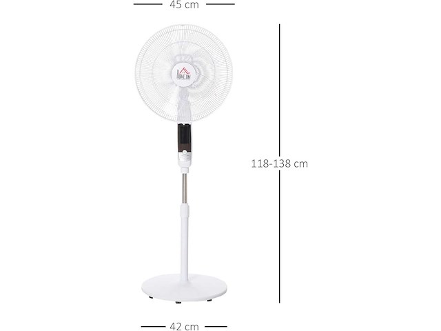 Krachtige 50 w voetstukventilator, hoogteverstelbare ventilator 118-138 cm - afbeelding 1 van  2