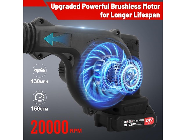 Krachtige draadloze accubladblazer - afbeelding 4 van  6