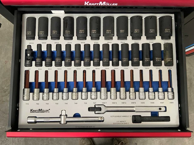 Kraftmüller km-7/7 kingsize edition gereedschapswagen 261 pcs - afbeelding 3 van  16