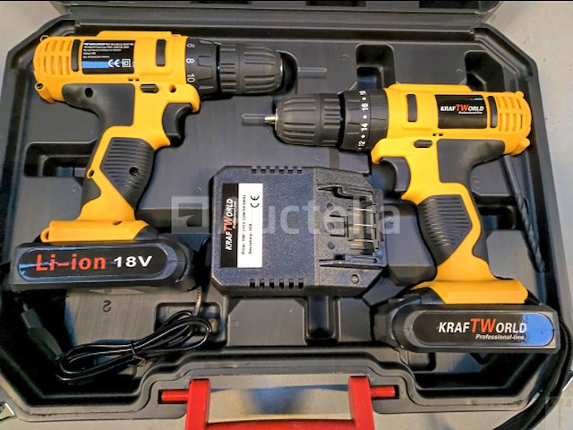 Kraftworld draadloze schroevendraaierset 18v lithium - afbeelding 2 van  3