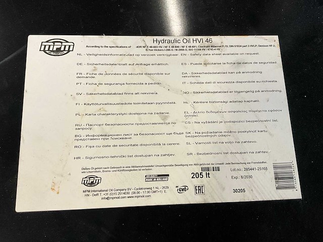 Kramp hlp46 hydraulische olie (205l) - afbeelding 3 van  3