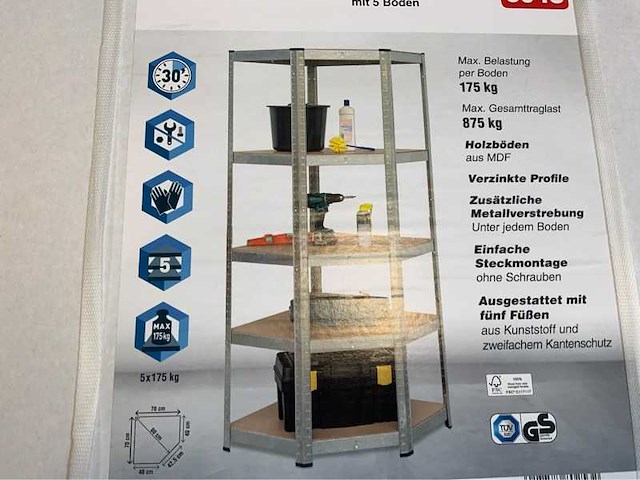 Kreher - kreher hoekstelling 180x70x40cm (4x) - afbeelding 3 van  4