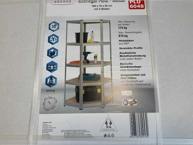 Kreher - kreher hoekstelling 180x70x40cm (4x) - afbeelding 2 van  3
