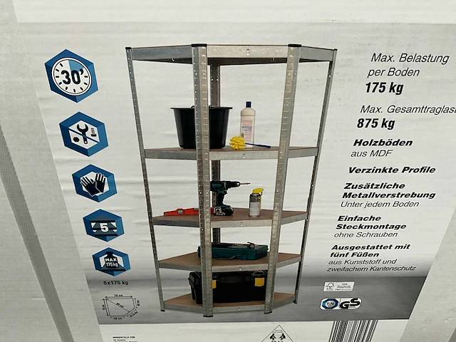 Kreher plu6048 verzinkt metalen hoekrek - afbeelding 1 van  4