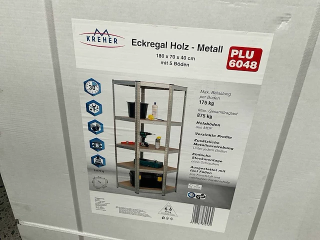 Kreher plu6048 verzinkt metalen hoekrek - afbeelding 3 van  4