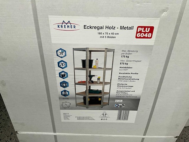 Kreher plu6048 verzinkt metalen hoekrek - afbeelding 2 van  4