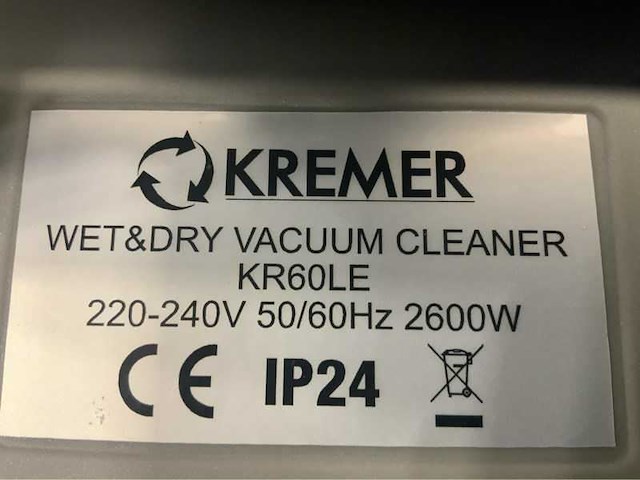 Kremer - 2025 - kr60le - industriele stofzuiger 60l - afbeelding 4 van  16