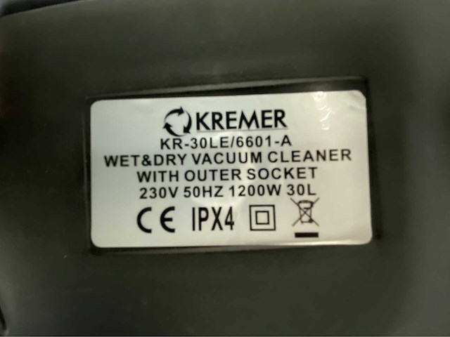 Kremer kr30le industriële nat/droog stofzuiger - afbeelding 3 van  9