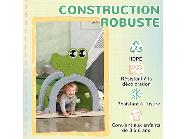 Krokodilvormige kindertunnel, modulair - afbeelding 5 van  6