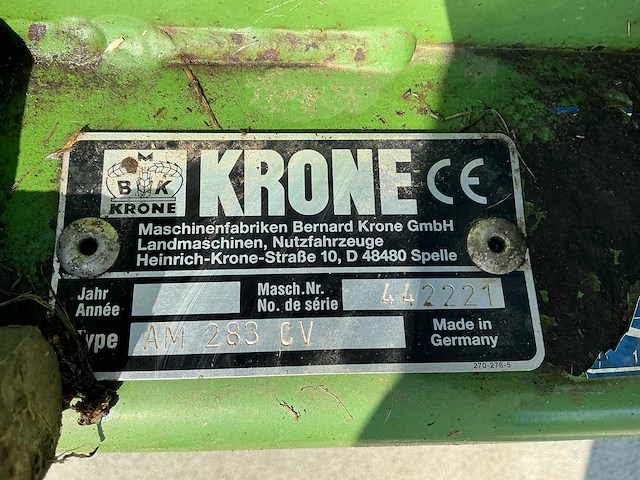 Krone am-283 cv+b schijvenmaaier, 2,80 m, zonder kneuzerunit - afbeelding 2 van  16