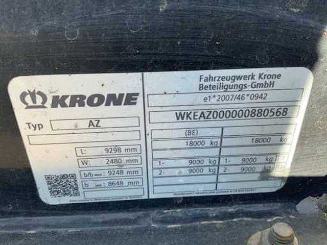 Krone az getrokken container aanhangwagen - afbeelding 2 van  13