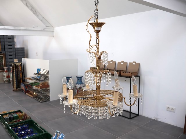 Kroonluchter met geslepen glas - afbeelding 1 van  5