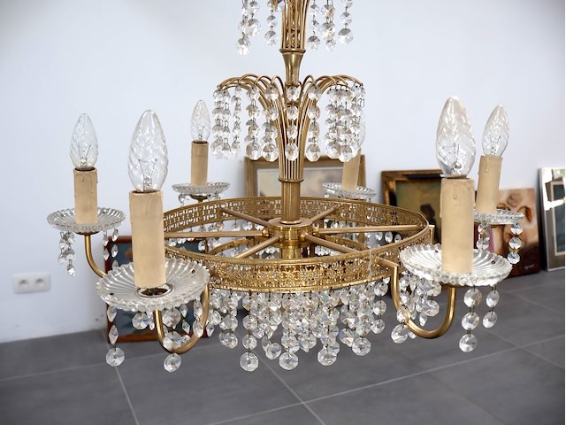 Kroonluchter met geslepen glas - afbeelding 2 van  5