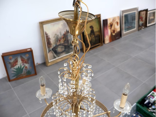 Kroonluchter met geslepen glas - afbeelding 3 van  5