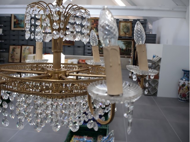 Kroonluchter met geslepen glas - afbeelding 5 van  5