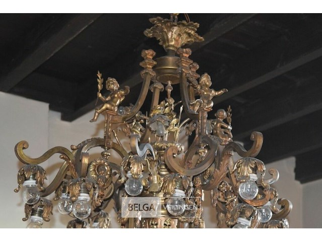 Kroonluster met flora deco - afbeelding 3 van  6