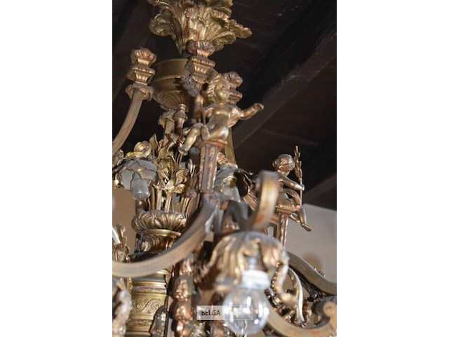 Kroonluster met flora deco - afbeelding 4 van  6