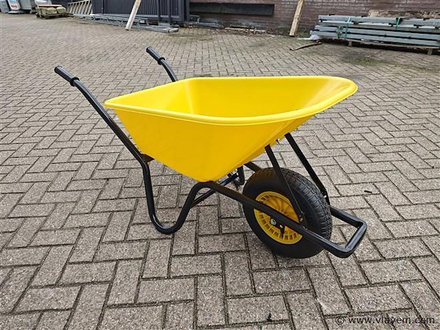 Kruiwagen 90 liter geel - afbeelding 6 van  8