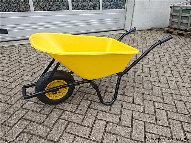 Kruiwagen 90 liter geel - afbeelding 1 van  8