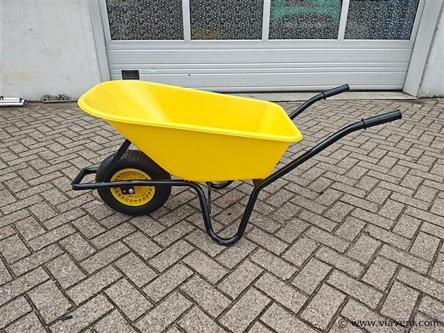 Kruiwagen 90 liter geel - afbeelding 2 van  8
