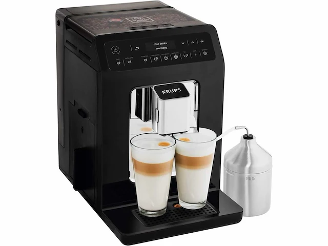 Krups bonen-op-kopje koffiemachine met roestvrijstalen melkkan, 2 kopjes tegelijk - afbeelding 2 van  8