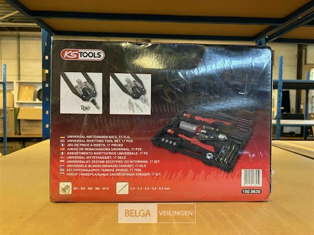 Ks tools klinknagel set universeel 11-delig - afbeelding 1 van  3
