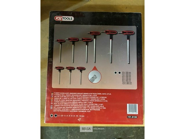 Ks tools t-greep stiftsleutelset binnenzeskant 9-dlg - afbeelding 3 van  3