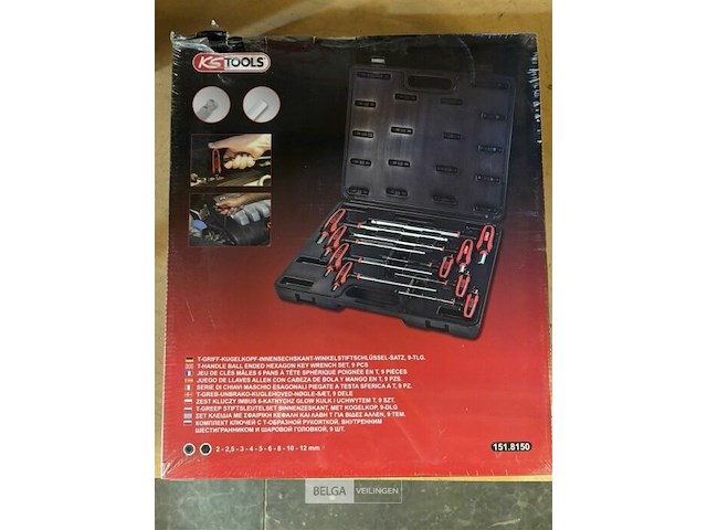 Ks tools t-greep stiftsleutelset binnenzeskant 9-dlg - afbeelding 2 van  3