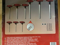 Ks tools t-greep stiftsleutelset binnenzeskant 9-dlg - afbeelding 3 van  3