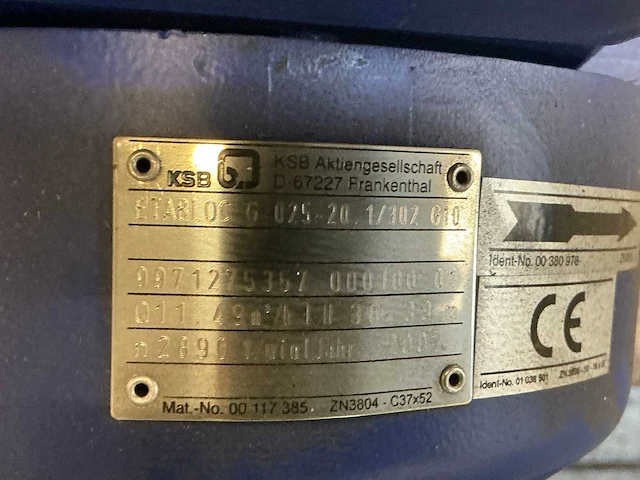 Ksb etabloc g 025-20.1/302 g10 centrifugaalpomp - afbeelding 6 van  7