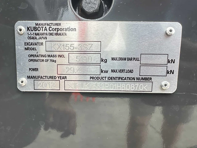 Kubota - 2012 - kx155-3sz - midigraafmachine - afbeelding 36 van  41