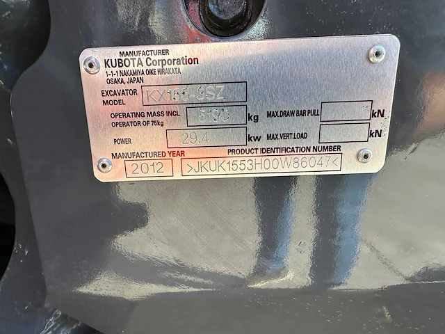Kubota - 2012 - kx155-3sz - midigraafmachine - afbeelding 36 van  41