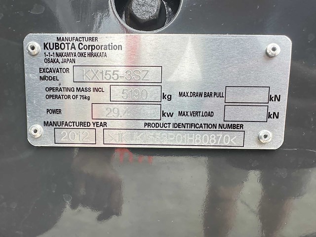 Kubota - 2012 - kx155-3sz - midigraafmachine - afbeelding 32 van  35