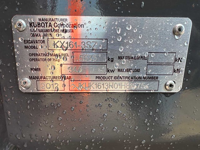 Kubota - 2012 - kx161-3sz - midigraafmachine - afbeelding 9 van  38