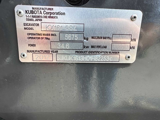 Kubota - 2012 - kx161-3sz - midigraafmachine - afbeelding 40 van  40