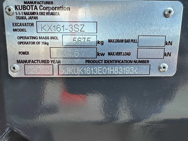 Kubota - 2012 - kx161-3sz - midigraafmachine - afbeelding 39 van  40