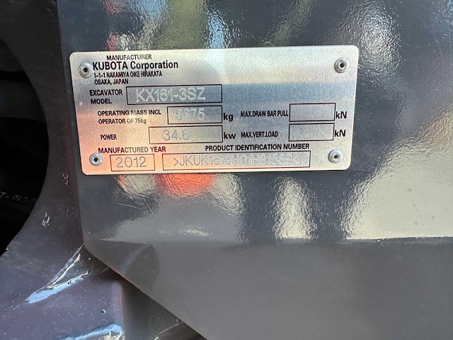 Kubota - 2012 - kx161-3sz - midigraafmachine - afbeelding 28 van  38