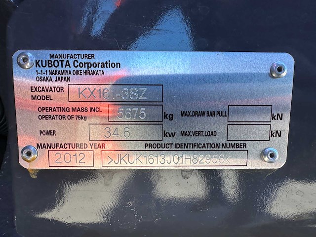 Kubota - 2012 - kx161-3sz - midigraafmachine - afbeelding 20 van  25