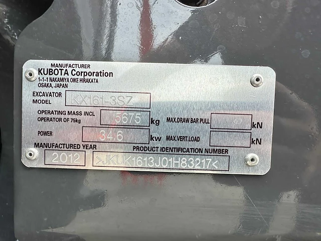 Kubota - 2012 - kx161-3sz - midigraafmachine - afbeelding 36 van  41