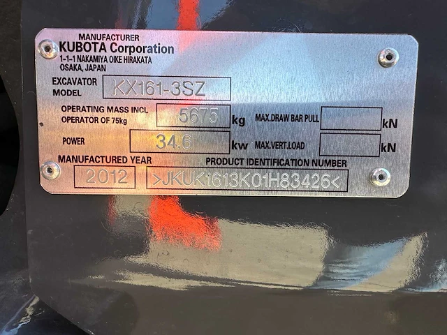 Kubota - 2012 - kx161-3sz - midigraafmachine - afbeelding 38 van  43