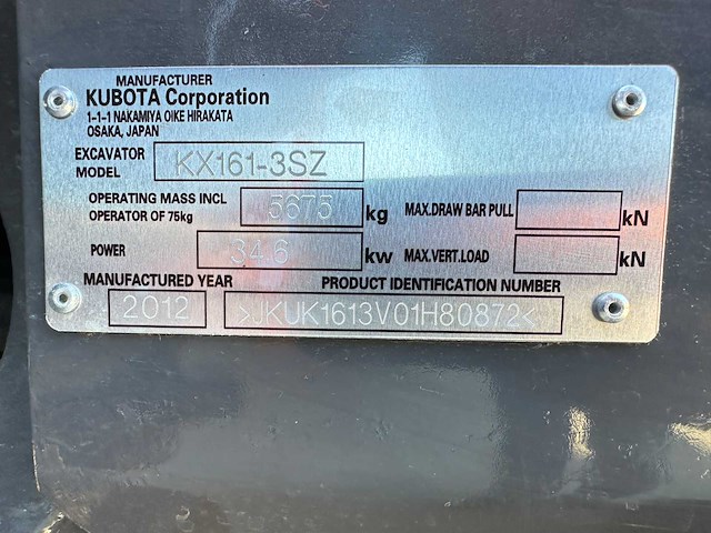 Kubota - 2012 - kx161-3sz - midigraafmachine - afbeelding 37 van  42