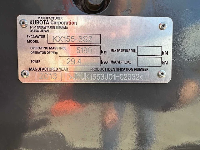 Kubota - 2013 - kx155-3sz - midigraafmachine - afbeelding 39 van  44