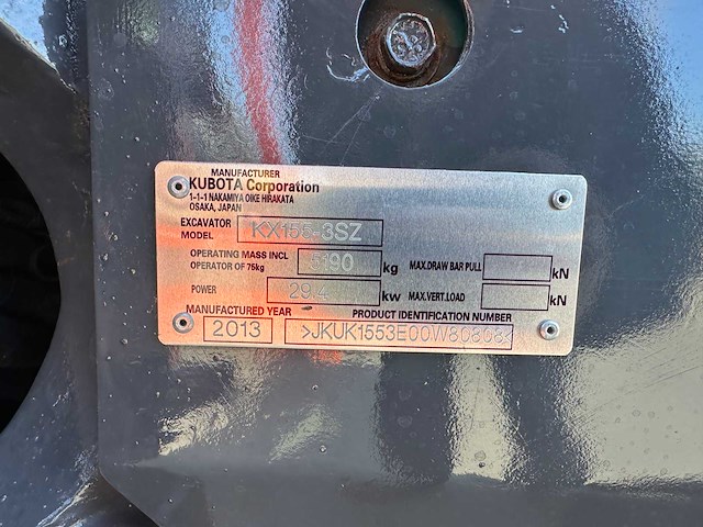 Kubota - 2013 - kx155-3sz - midigraafmachine - afbeelding 37 van  42