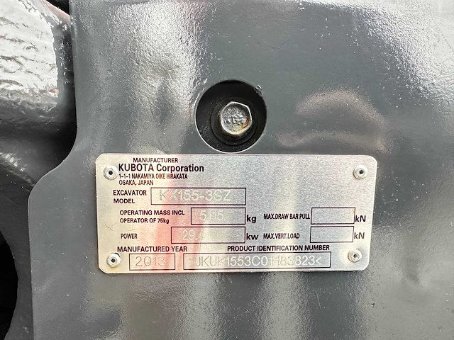 Kubota - 2013 - kx155-3sz - midigraafmachine - afbeelding 32 van  38