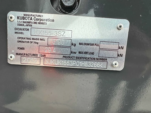 Kubota - 2013 - kx155-3sz - midigraafmachine - afbeelding 38 van  43