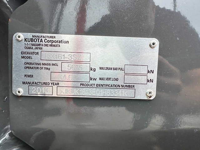 Kubota - 2013 - kx161-3sz - midigraafmachine - afbeelding 38 van  43