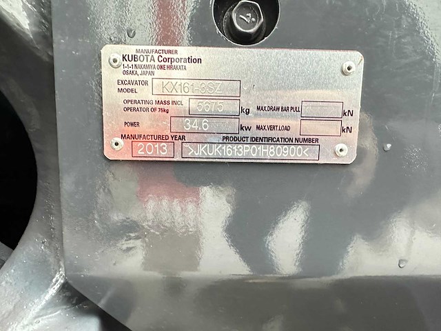 Kubota - 2013 - kx161-3sz - midigraafmachine - afbeelding 32 van  38
